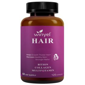 Hair growth vitamins containing 1,000 mcg ofbiotin, collagen, saw palmetto, and other naturalingredients to promote stronger, healthier hair,skin (QTY: 1 PCS)